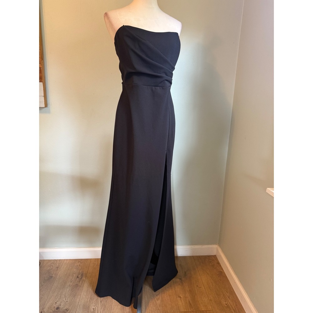 Windsor Black Strapless Slit Maxi Formal Dress XL glam Xl party y2k retro costum